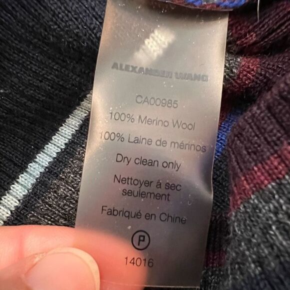 T by Alexander Wang Size XS Dress Striped Bodycon Ribbed Sleeveless Midi - Picture 6 of 6